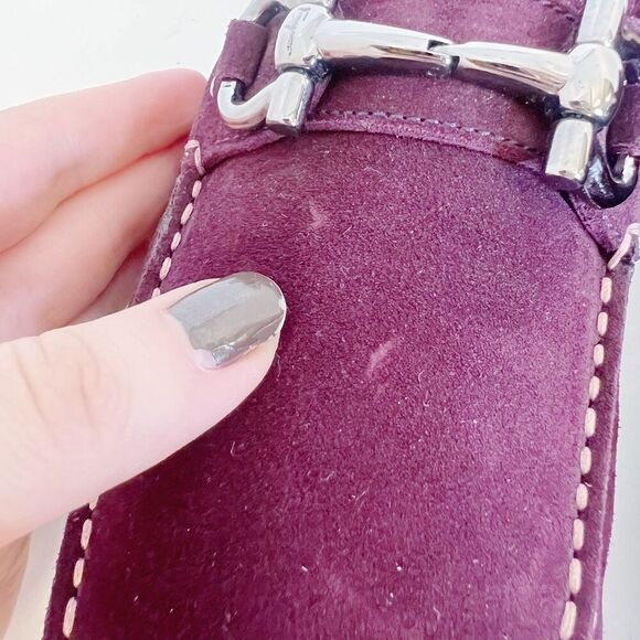 Salvatore Ferragamo Men's Gancini Suede Bit Loafers Purple Plum Men's Size 9.5 - Picture 5 of 11